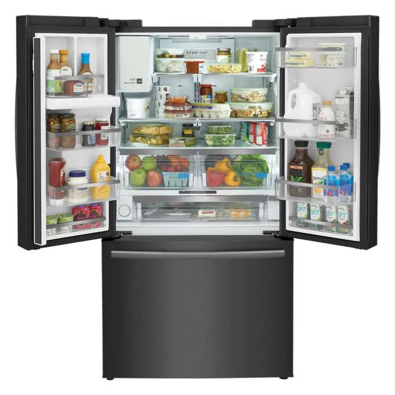 FRIGIDAIRE GALLERY 36 In 22,6 Cu Ft Refrigerator Black Stainless Bottom Freezer, French door - GRFC2353AD