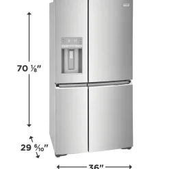 FRIGIDAIRE GALLERY 36 In 22,1 Cu Ft Refrigerator Stainless Bottom Freezer, French door - GRQC2255BF