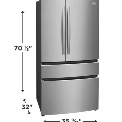 FRIGIDAIRE GALLERY 36 In 22,1 Cu Ft Refrigerator Stainless Bottom Freezer, French door - GRMG2272CF