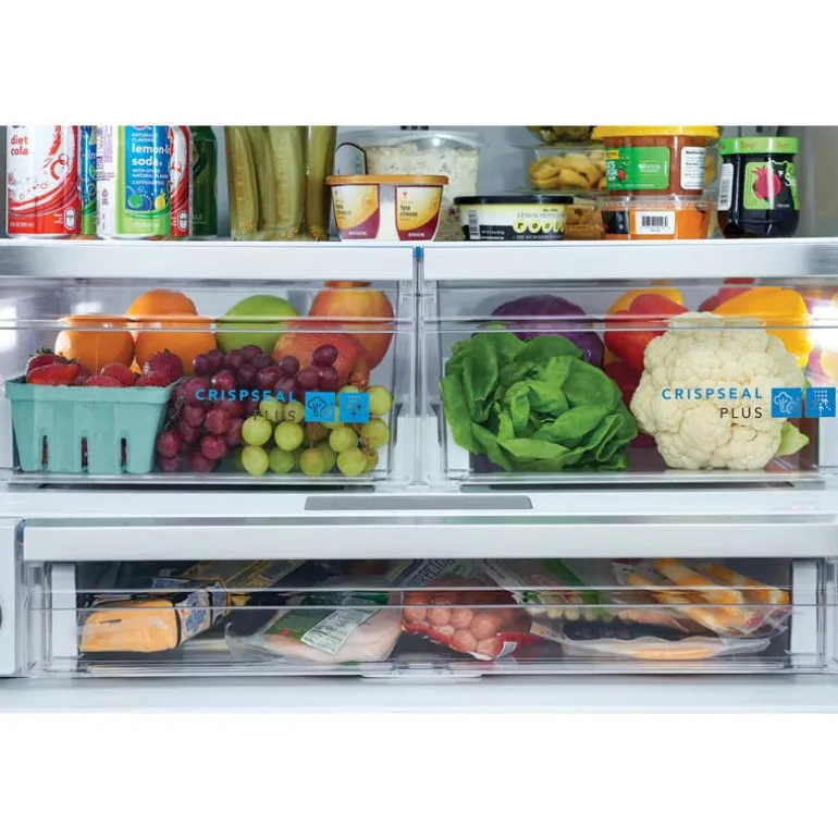 FRIGIDAIRE GALLERY 36 In 27,8 Cu Ft Refrigerator Black Stainless Bottom Freezer, French door - GRFS2853AD