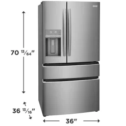 FRIGIDAIRE GALLERY 36 In 26,3 Cu Ft Refrigerator Stainless Bottom Freezer, French door - GRMS2773AF