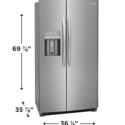FRIGIDAIRE GALLERY 36 in 25,6 Cu Ft refrigerator Stainless Side by side - GRSS2652AF