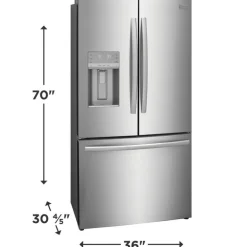 FRIGIDAIRE GALLERY 36 In 22,6 Cu Ft Refrigerator Stainless Bottom Freezer, French door - GRFC2353AF