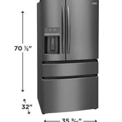 FRIGIDAIRE GALLERY 36 In 21,5 Cu Ft Refrigerator Black Stainless Bottom Freezer, French door - GRMC2273CD