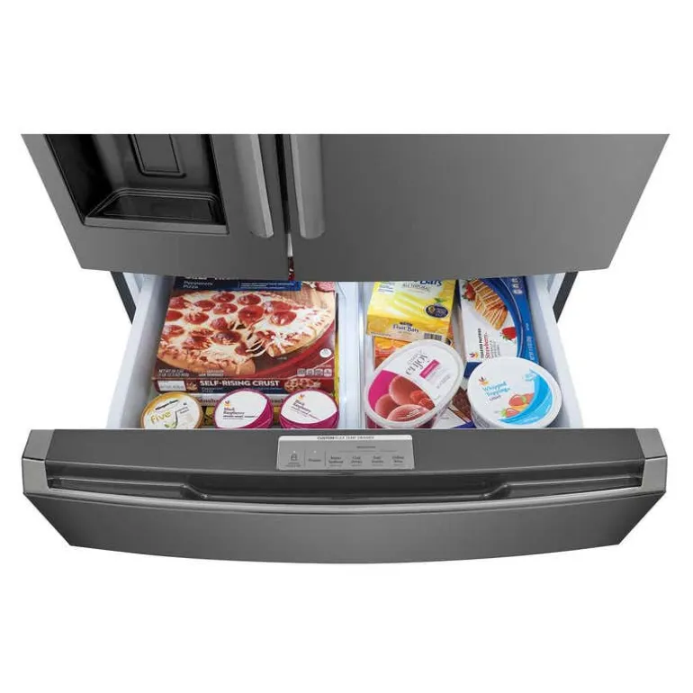 FRIGIDAIRE GALLERY 36 In 21,5 Cu Ft Refrigerator Black Stainless Bottom Freezer, French door - GRMC2273CD
