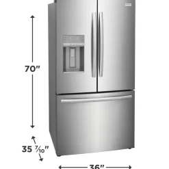 FRIGIDAIRE GALLERY 36 In 27,8 Cu Ft Refrigerator Stainless Bottom Freezer, French door - GRFS2853AF