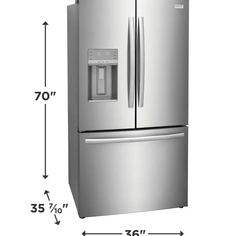 FRIGIDAIRE GALLERY 36 In 27,8 Cu Ft Refrigerator Stainless Bottom Freezer, French door - GRFS2853AF