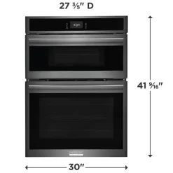 FRIGIDAIRE GALLERY Wall Oven and Microwave Combination Black Stainless 30" Electric - GCWM3067AD
