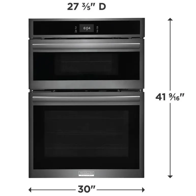 FRIGIDAIRE GALLERY Wall Oven and Microwave Combination Black Stainless 30" Electric - GCWM3067AD