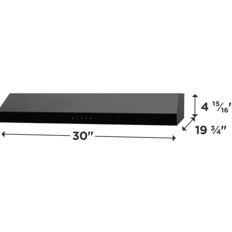 FRIGIDAIRE Range Hood Standard Black Stainless 30" , 330 CFM - FCVW3062AD