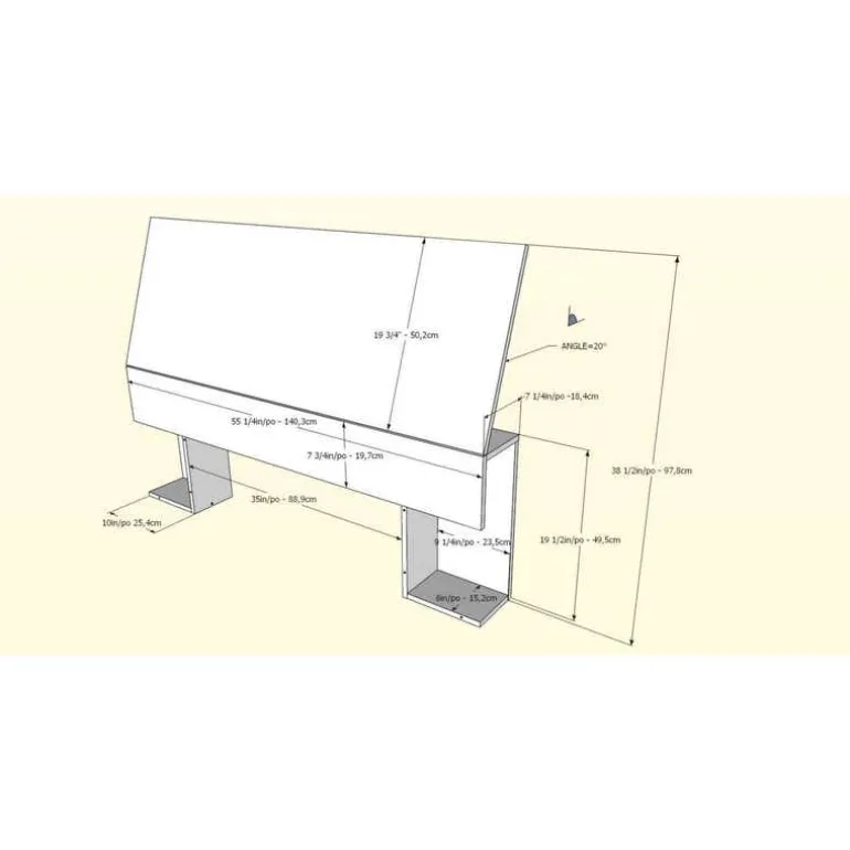 Full Bed Set with Storage (54") - 3pcs - Nexera