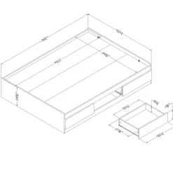 Full Bed with 3-Drawer Storage (54'') - South Shore