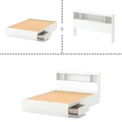 Full Bed with 3-Drawer Storage and Headboard (54") - South Shore