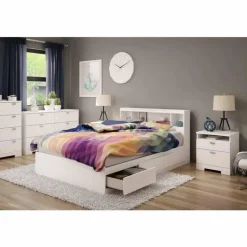 Full Bed with 3-Drawer Storage and Headboard (54