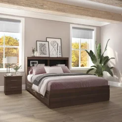 Full Bed with 6-Drawer Storage Headboard and Nightstand (54