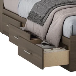 Full Bed with 6-Drawer Storage Headboard and Nightstand (54