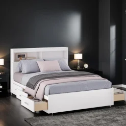 Full Bed with 6-Drawer Storage and Headboard (54