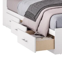 Full Bed with 6-Drawer Storage Headboard and Nightstand (54
