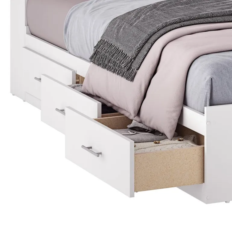 Full Bed with 6-Drawer Storage Headboard and Nightstand (54")