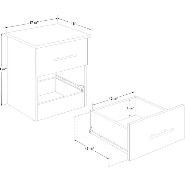 Full Bed with 6-Drawer Storage Headboard and Nightstand (54")