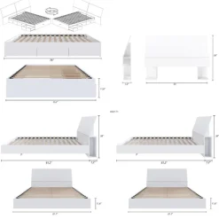 Full Bedroom Set with Storage (54") - 4pcs - Nexera