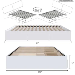 Full 3-Drawer Storage Bed (54") - Nexera