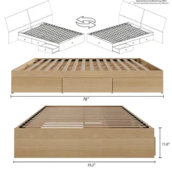 Full 3-Drawer Storage Bed (54") - Nexera