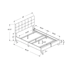 Full Fabric Bed with Headboard (54") - Monarch