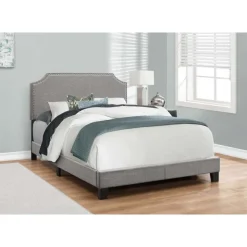 Full Linen Bed with Headboard (54") - Monarch