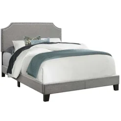 Full Linen Bed with Headboard (54