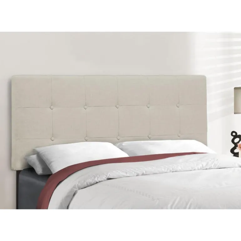 Full Linen Bed with Headboard (54") - Monarch