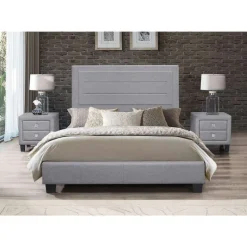 Full Linen Bed with Headboard (54")