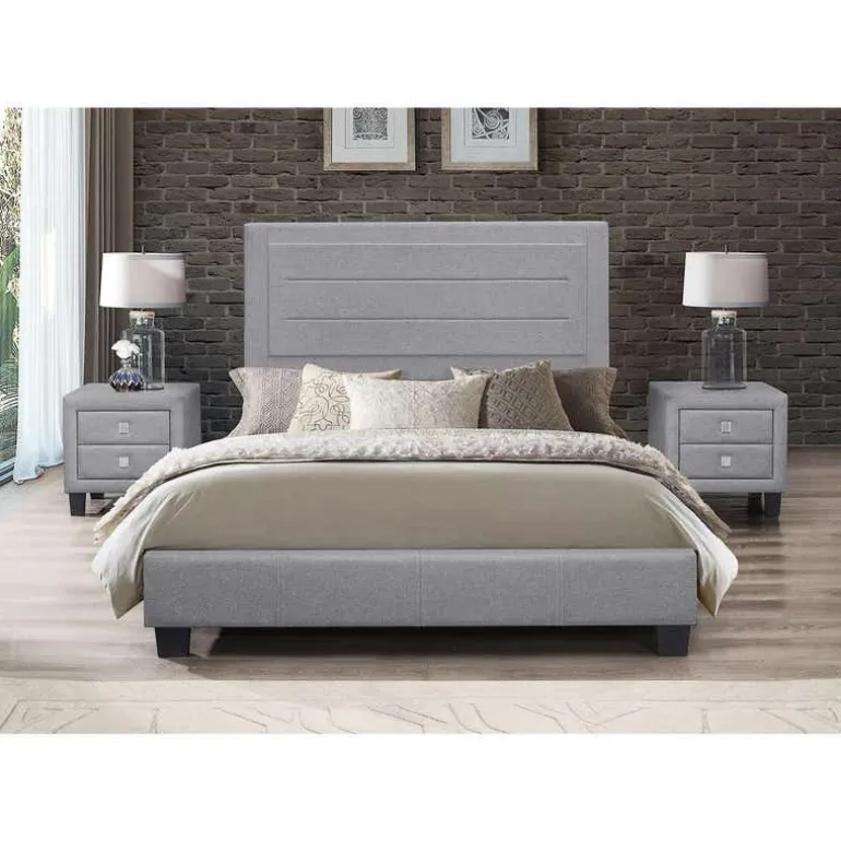 Full Linen Bed with Headboard (54")