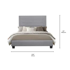 Full Linen Bed with Headboard (54
