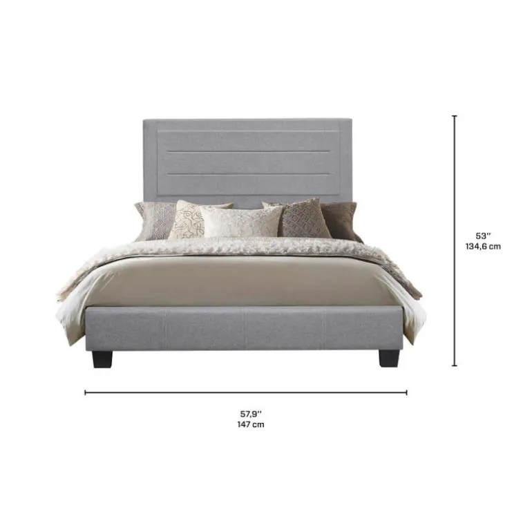 Full Linen Bed with Headboard (54")