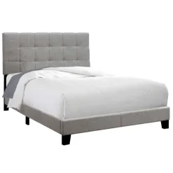 Full Linen Bed with Headboard (54") - Monarch