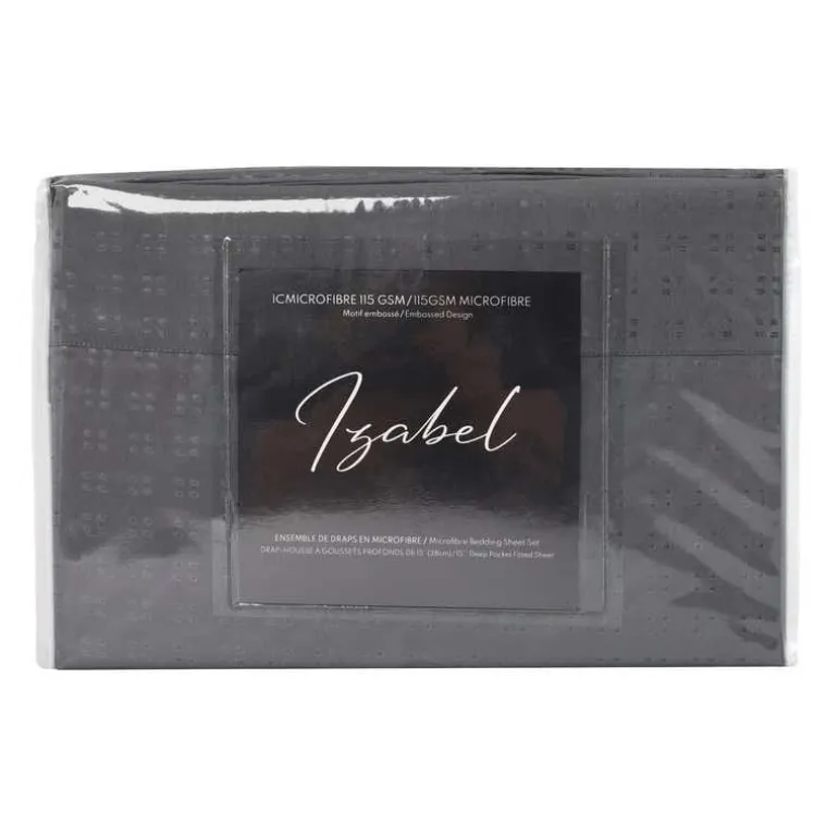 Full Microfibre Bed Sheet Set - Charcoal Grey