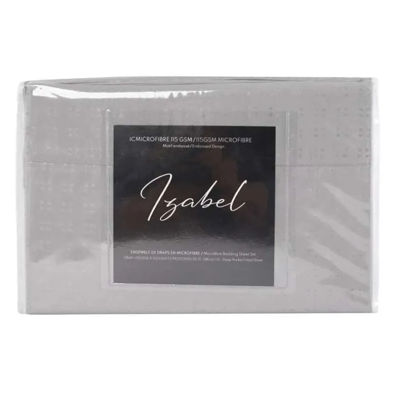 Full Microfibre Bed Sheet Set - Cement Grey