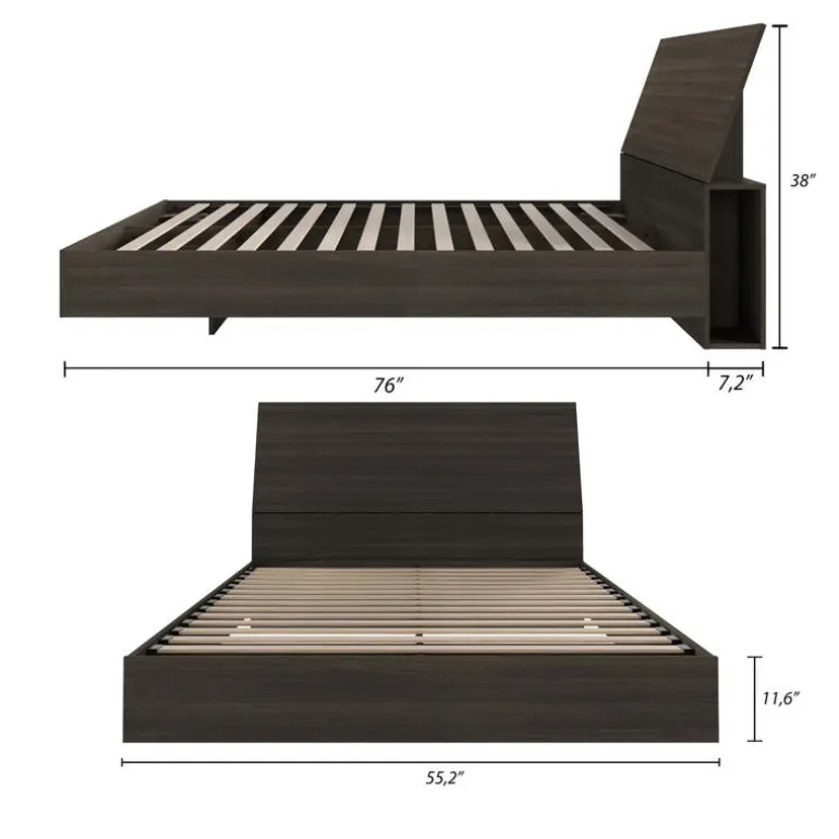 Full Platform Bed and Headboard (54") - Nexera