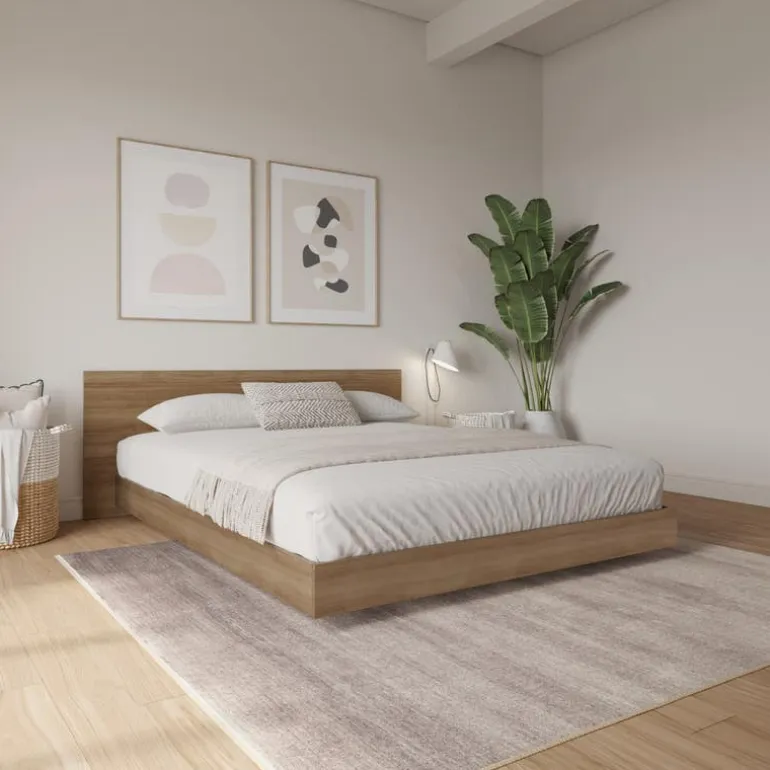 Full Platform Bed with Headboard (54") - Nexera