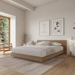 Full Platform Bed with Headboard (54