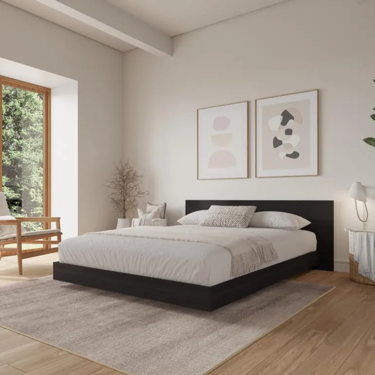 Full Platform Bed with Headboard (54") - Nexera