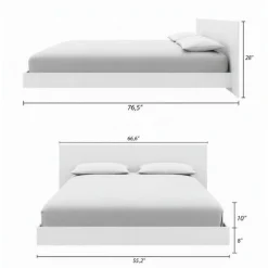 Full Platform Bed with Headboard (54") - Nexera