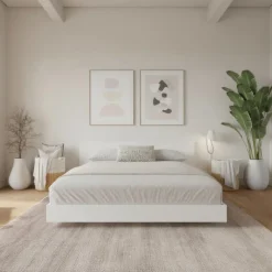 Full Platform Bed with Headboard (54