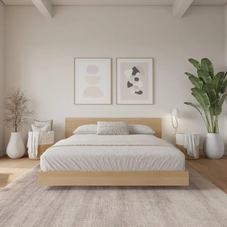 Full Platform Bed with Headboard (54") - Nexera