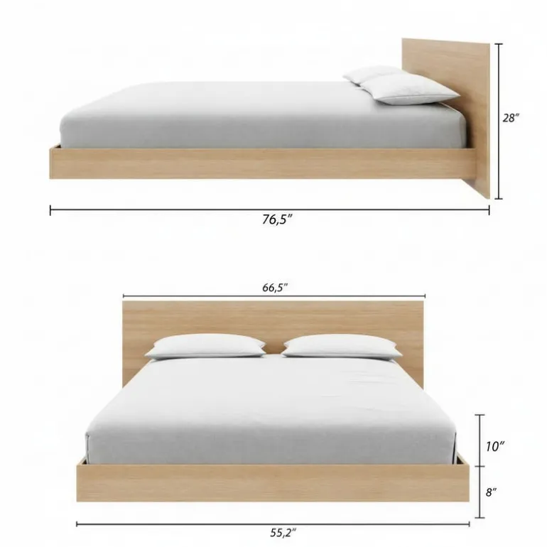 Full Platform Bed with Headboard (54") - Nexera