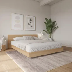 Full Platform Bed with Headboard (54