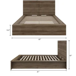 Full Platform Bed with Headboard (54") - Nexera