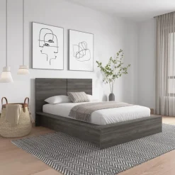 Full Platform Bed with Headboard (54