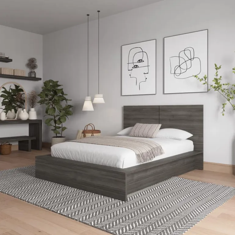 Full Platform Bed with Headboard (54") - Nexera